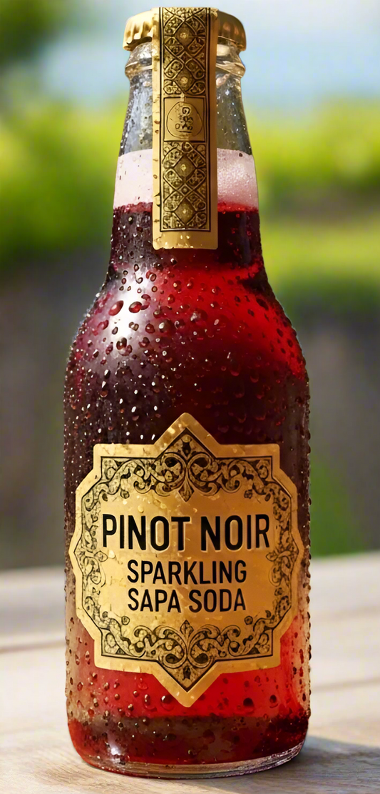 NON-ALCOHOLIC Bubbly Pinot Noir Sapa Soda – 0% Alcohol, Premium Grape Sparkling Drink